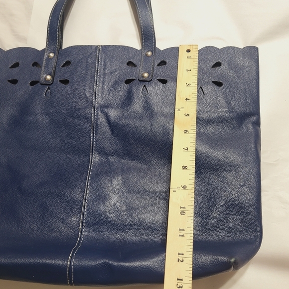 Artisan Made Colombian Embossed Leather Tote Bag - Multicolor- Butterfly Floral - Picture 6 of 11